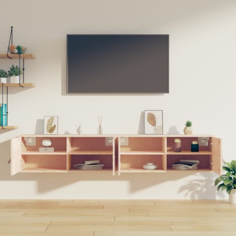 Szafki ścienne, 2 szt., 80x30x30 cm, lite drewno sosnowe Lumarko!