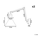 Zestaw 2 metalowych lamp ściennych złoty NARVA Lumarko!