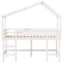 Łóżko na antresoli, z drabiną i dachem, białe, 90x200 cm, sosna Lumarko!