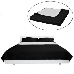Dwustronna pikowana narzuta na łóżko, czarno-biała, 170x210 cm Lumarko!