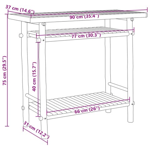 Stolik konsolowy, 90x37x75 cm, bambusowy Lumarko!