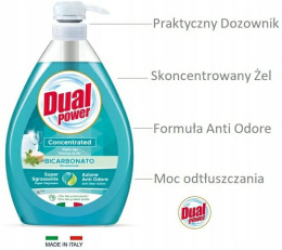 Dual Power Koncentrat Do Mycia Naczyń Bicarbonato 1l Pompka..