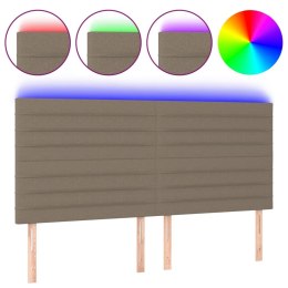 Zagłówek do łóżka z LED, taupe, 180x5x118/128 cm, tkanina Lumarko!