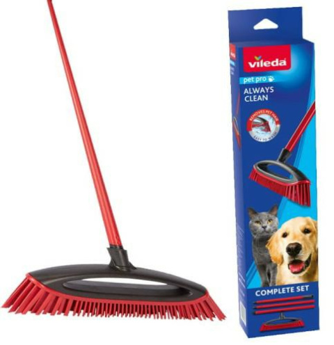 Vileda Pet Pro Szczotka Z Drążkiem Set Gumowa Always Clean 174000..