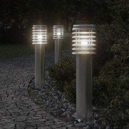 Lampa ogrodowa na słupku, srebrna, 60 cm, stal nierdzewna Lumarko!