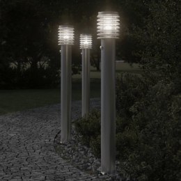 Lampa ogrodowa na słupku, z czujnikiem, srebrna, 110 cm, stal Lumarko!