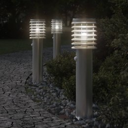 Lampa ogrodowa na słupku, z czujnikiem, srebrna, 60 cm, stal Lumarko!