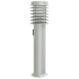 Lampa ogrodowa na słupku, z gniazdkiem, srebrna, 60 cm, stal Lumarko!
