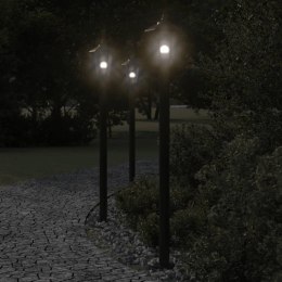 Lampy ogrodowe na słupku, 3 szt., czarne, 120 cm, stal Lumarko!