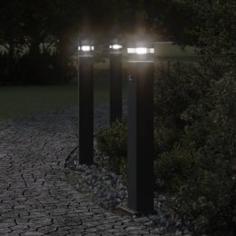 Zewnętrzne lampy stojące, z czujnikami, 3 szt., czarne, 80 cm Lumarko!