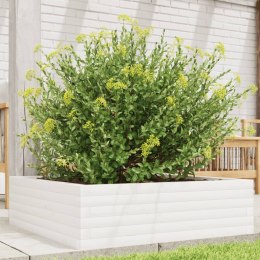Donica ogrodowa, biała, 80x80x23 cm, lite drewno sosnowe Lumarko!