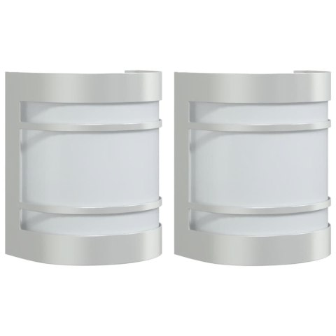 Kinkiety zewnętrzne, 2 szt. srebrne, stal nierdzewna Lumarko!