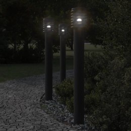 Lampy ogrodowe na słupku, 3 szt., czarne, 110 cm, stal Lumarko!
