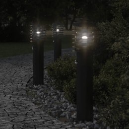 Lampy ogrodowe na słupku, z czujnikiem, 3 szt., czarne, 60 cm Lumarko!