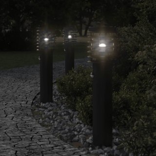 Lampy ogrodowe na słupku, z czujnikiem, 3 szt., czarne, 60 cm Lumarko!