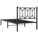 Metalowa rama łóżka z wezgłowiem, czarna, 75x190 cm Lumarko!