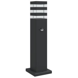 Zewnętrzna lampa stojąca z czujnikiem, czarna, 50 cm, aluminium Lumarko!