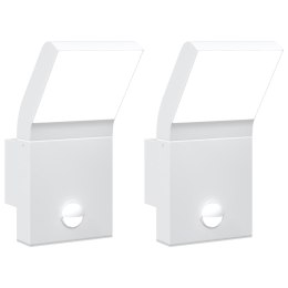 Zewnętrzne kinkiety LED z czujnikami, 2 szt., białe, aluminium Lumarko!