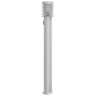Lampa ogrodowa na słupku, z gniazdkiem, srebrna, 110 cm, stal Lumarko!