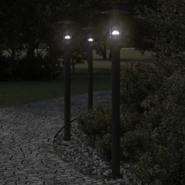 Lampy ogrodowe na słupku, 3 szt., czarne, 100 cm, stal Lumarko!