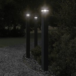 Zewnętrzne lampy stojące, 3 szt., czarne, 110 cm, aluminium Lumarko!