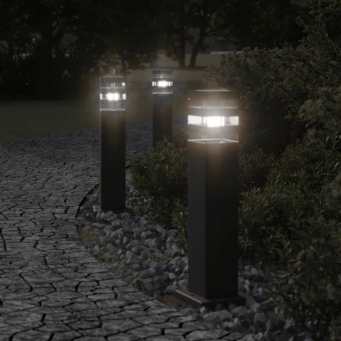 Zewnętrzne lampy stojące, 3 szt., czarne, 50 cm, aluminium Lumarko!