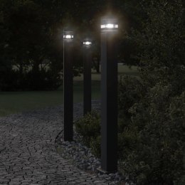 Zewnętrzne lampy stojące, z czujnikami, 3 szt., czarne, 110 cm Lumarko!