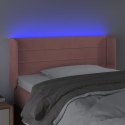 Zagłówek do łóżka z LED, różowy, 103x16x78/88 cm, aksamit Lumarko!