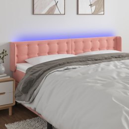 Zagłówek do łóżka z LED, różowy, 183x16x78/88 cm, aksamit Lumarko!