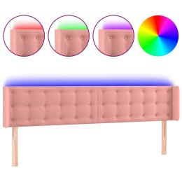 Zagłówek do łóżka z LED, różowy, 183x16x78/88 cm, aksamit Lumarko!