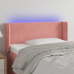 Zagłówek do łóżka z LED, różowy, 83x16x78/88 cm, aksamit Lumarko!