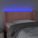 Zagłówek do łóżka z LED, różowy, 83x16x78/88 cm, aksamit Lumarko!