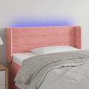 Zagłówek do łóżka z LED, różowy, 83x16x78/88 cm, aksamit Lumarko!