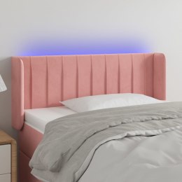 Zagłówek do łóżka z LED, różowy, 83x16x78/88 cm, aksamit Lumarko!
