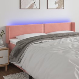 Zagłówek do łóżka z LED, różowy, 203x16x78/88 cm, aksamit Lumarko!