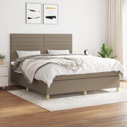 Łóżko kontynentalne z materacem, taupe, tkanina, 180x200 cm Lumarko!