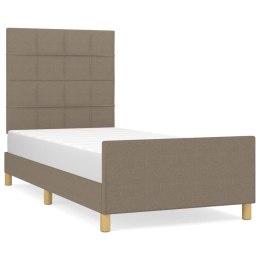 Rama łóżka z zagłówkiem, taupe, 100x200 cm, obita tkaniną Lumarko!