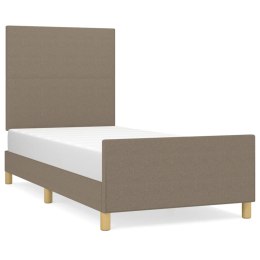 Rama łóżka z zagłówkiem, taupe, 100x200 cm, obita tkaniną Lumarko!