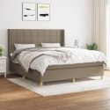 Łóżko kontynentalne z materacem, taupe, tkanina, 180x200 cm Lumarko!
