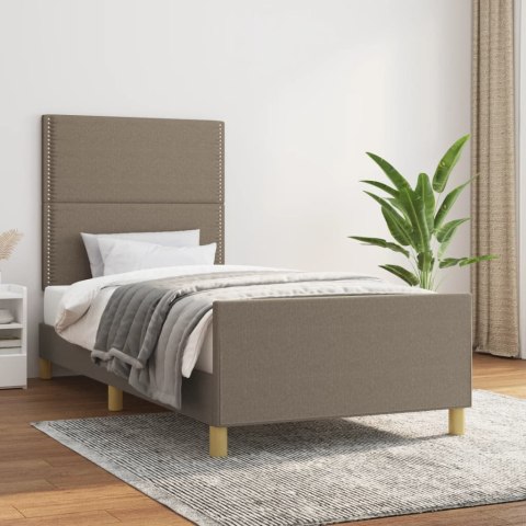 Rama łóżka z zagłówkiem, taupe, 100x200 cm, obita tkaniną Lumarko!
