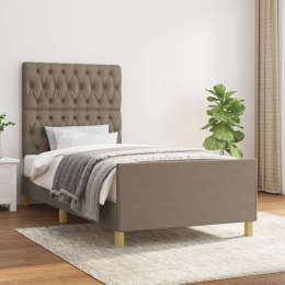 Rama łóżka z zagłówkiem, taupe, 100x200 cm, obita tkaniną Lumarko!