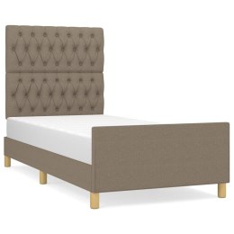 Rama łóżka z zagłówkiem, taupe, 100x200 cm, obita tkaniną Lumarko!