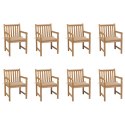 Krzesła ogrodowe 8 szt., z beżowymi poduszkami, drewno tekowe Lumarko!