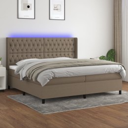 Łóżko kontynentalne z materacem, taupe, 200 x 200 cm, tkanina Lumarko!