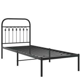 Metalowa rama łóżka z wezgłowiem, czarna, 75x190 cm Lumarko!