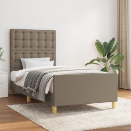 Rama łóżka z zagłówkiem, taupe, 100x200 cm, obita tkaniną Lumarko!