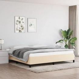 Rama łóżka, kremowa, 200x200 cm, obita tkaniną Lumarko!