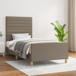 Rama łóżka z zagłówkiem, taupe, 100x200 cm, obita tkaniną Lumarko!