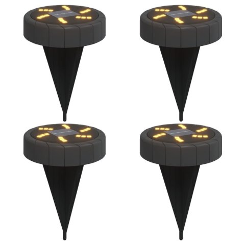 Solarne lampki gruntowe, z kolcami, 4 szt., ciepłe białe Lumarko!