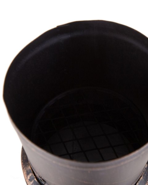 Palenisko ogrodowe z grillem stalowe mosiężne TACORA